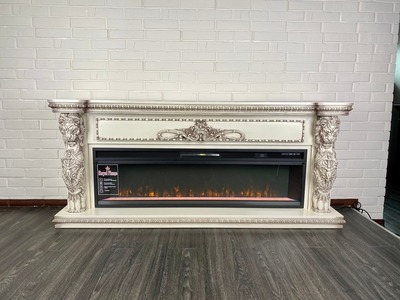 Линейный электрокамин Royal Flame Windsor 60 (cлоновая кость с темной патиной) с очагом Vision 60 LED фото #3