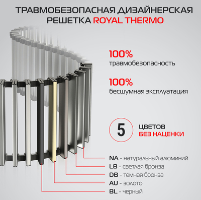 Внутрипольный конвектор длиной 2,1 м - 3 м Royal Thermo ATRIUM TURBO-150/400/2300 фото #4