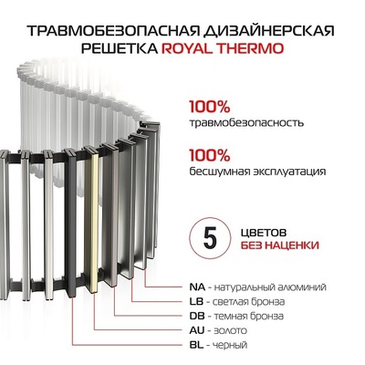 Внутрипольный конвектор длиной 30 см - 1 м Royal Thermo ATRIUM TURBO-80/400/800 фото #5