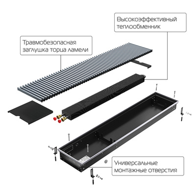 Внутрипольный конвектор длиной 2,1 м - 3 м Royal Thermo ATRIUM TURBO-90/400/3000 фото #9