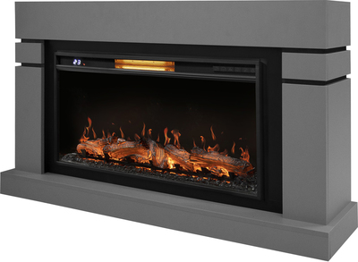 Электрокамин с широким очагом 2D Royal Thermo Aurora RTFP/P-AR40LS, портал Lindos 40, светло-серый фото #5