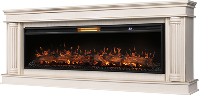 Линейный электрокамин Royal Thermo Aurora RTFP/P-AR60LS, портал Olympia 60 сл. кость с зол. патиной фото #5