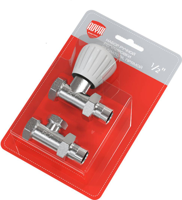 Набор ручной регулировки Royal Thermo прямой 1/2” (никель)