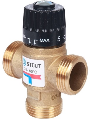 Смесительный клапан STOUT 1 НР 35-60°С KV 2,5 м3/ч