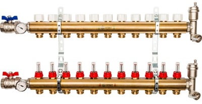 Коллектор регулируемый для теплого пола с расходомерами STOUT SMB 0473 000011
