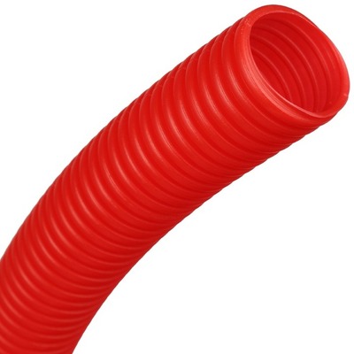 Защита труб диаметром 25-32 мм 30 метров STOUT Труба гофрированная ПНД 40 мм (бухта 30м) красная