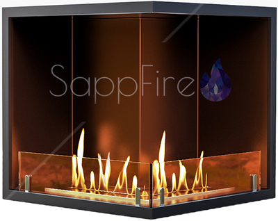 Настенный биокамин Sappfire для угловой стены 700