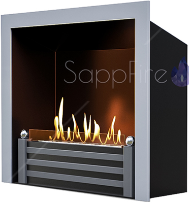 Напольный биокамин Sappfire Премиальная каминная вставка Silver M