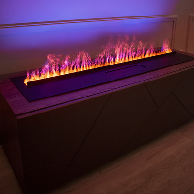 Встраиваемый очаг в модуль Schones Feuer 3D FireLine 2000 Pro + синий цвет фото #2