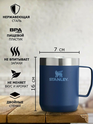 Термос Stanley Classic (0,23 литра), синяя (10-11444-040) фото #6