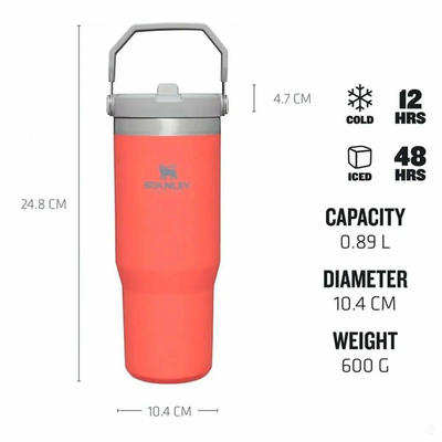 Термосы Stanley IceFlow Flip Straw Tumbler (0,89 литра), гуава (10-09993-195) фото #3