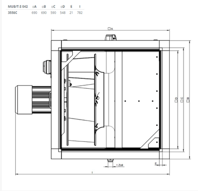Жаростойкий кухонный вентилятор Systemair MUB/T-S 042 355EC фото #3