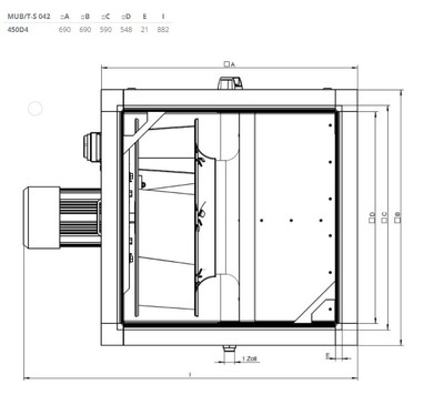 Жаростойкий кухонный вентилятор Systemair MUB/T-S 042 450D4 фото #2
