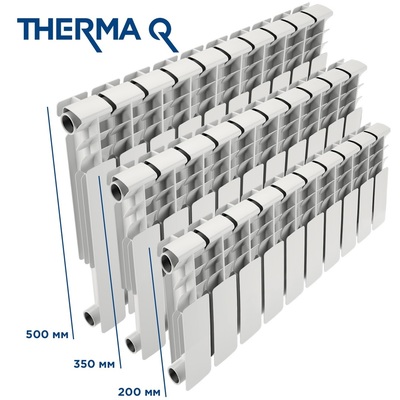 Биметаллический радиатор THERMA Q Q2 200/100 10 секц. фото #8
