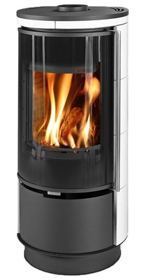 Дровяная печь THORMA ANDORRA Ceramic EXTRA, белая, с аккумулирующими камнями