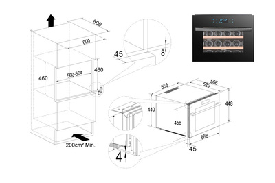 Встраиваемый винный шкаф 22-50 бутылок Temptech OZ45SBTOP фото #4