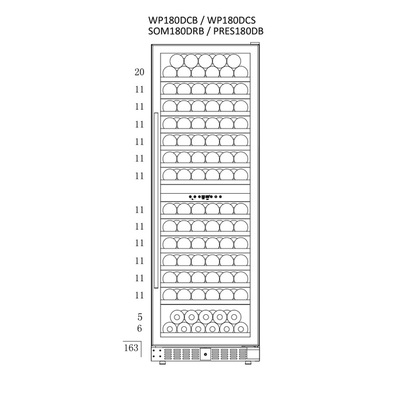 Отдельностоящий винный шкаф 101-200 бутылок Temptech PRES180DB фото #4