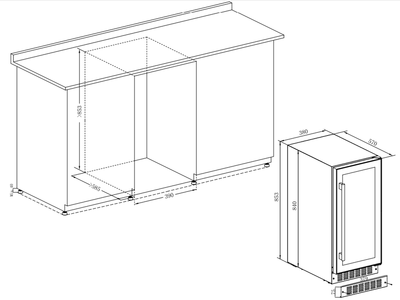 Встраиваемый винный шкаф 22-50 бутылок Temptech SOMQ38DRB фото #8