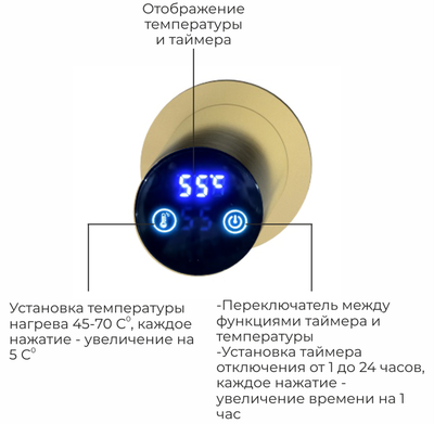 Электрический полотенцесушитель Terminus Аккорд П5 500х800 Брашированное золото фото #4