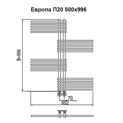 Водяной полотенцесушитель Terminus Европа П20 70х1000 фото #3