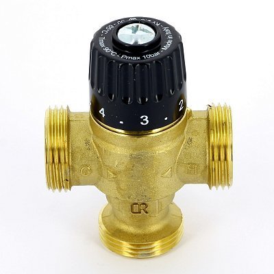 Смесительный клапан Uni-fitt Н 1 термосмесительный 30-65С, Kvs 2,3 смешение в центр фото #2