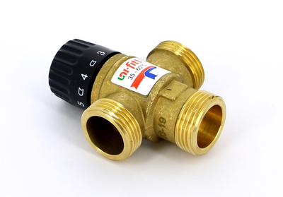 Смесительный клапан Uni-fitt Н 1 термосмесительный 35-60С, смешение боковое, латунный фото #4