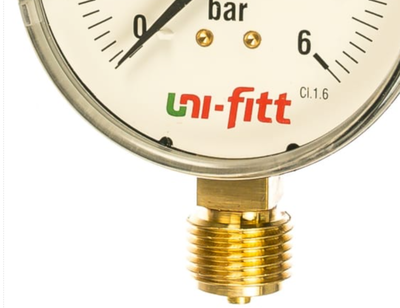 Манометр Uni-fitt радиальный 6 бар, диаметр 80 мм, 1/2Н фото #2