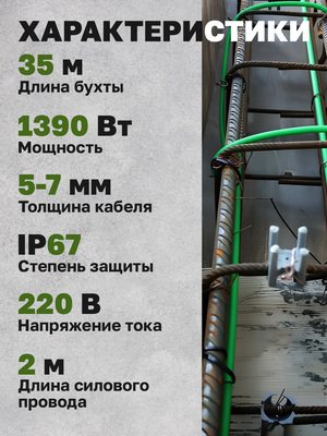 Нагревательный кабель Vetona КБ 40-35 фото #6