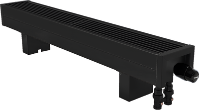 Водяной конвектор Vitron ВКН.100.150.1500.2ТГ Черный, с термовентилем
