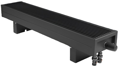 Водяной конвектор Vitron ВКН.100.200.1300.2ТГ Черный, с термовентилем
