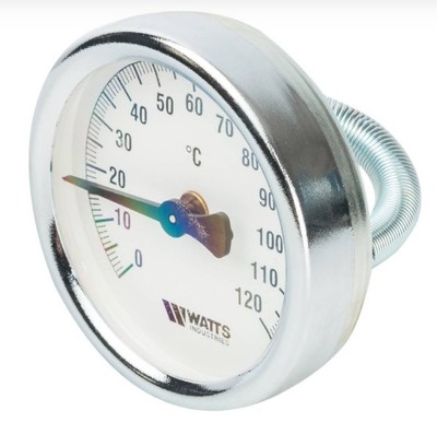 Термометр биметаллический накладной с пружиной Watts FR810 (TAB) 80 мм. фото #3