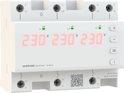 Реле напряжения Welrok D6-40 red