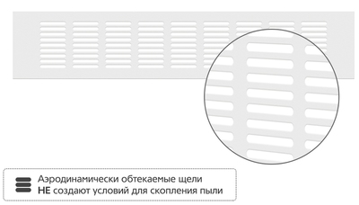 Металлическая решетка Благовест 80x400 мм белая фото #2