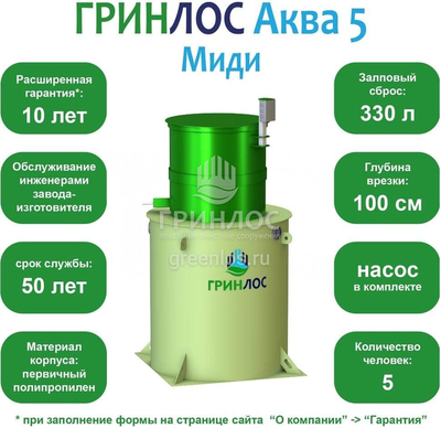 Септик Гринлос Аква 5 Миди фото #2