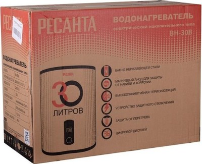 Электрический накопительный водонагреватель Ресанта ВН-30В фото #7