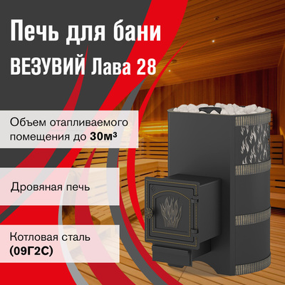 Дровяная печь Везувий Лава 28 (ДТ-4) фото #3