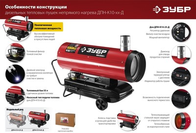Дизельная пушка 60 кВт Зубр ДПН-К10-65-Д фото #7