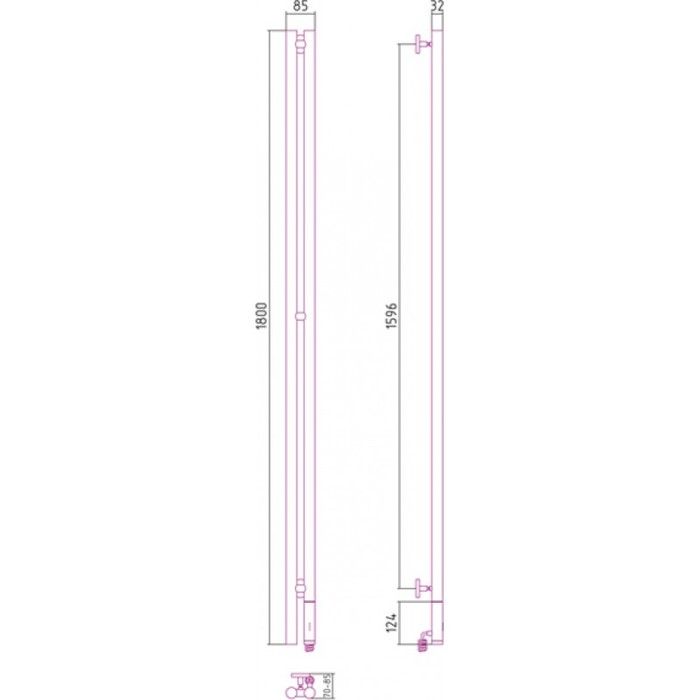 Электрический полотенцесушитель лесенка Сунержа РЭБ НЮАНС 1800 правый, цвет хром - фото 4