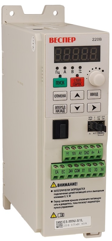 Частотный преобразователь ВЕСПЕР E5-MINI 0,75 кВт 220В