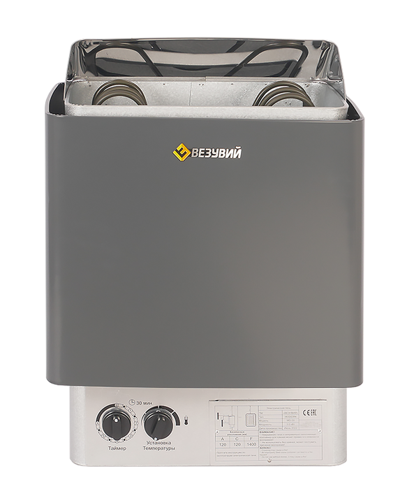 Электрическая печь 7 кВт Везувий MODERN-80, цвет серый - фото 1