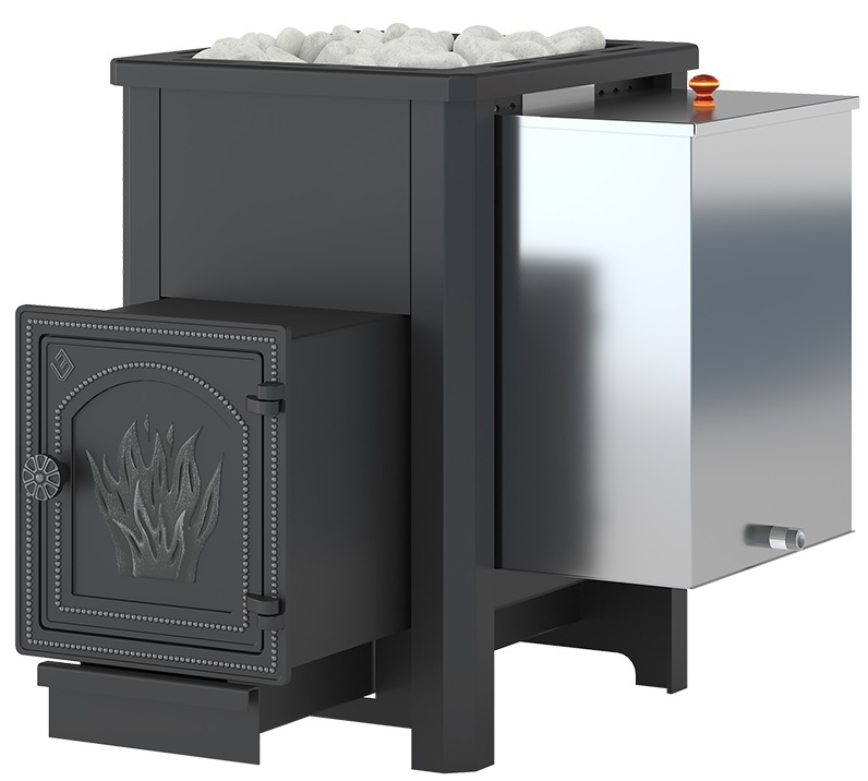 

Дровяная печь 15 кВт Везувий, Черный, Везувий Русичъ АКВА 16 (ДТ-4) с баком 49л